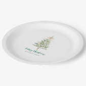 Eleganter personalisierter Weihnachtsbaum  Pappteller (Schrägansicht)