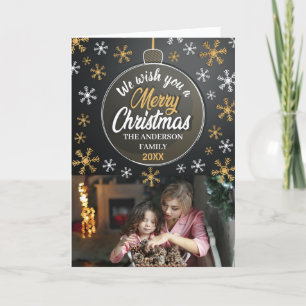 Eleganter personalisierter Weihnachtsbaumanhänger Feiertagskarte