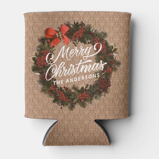 Eleganter Personalisierter Weihnachtskranz | Can C Dosenkühler (Vorderseite)