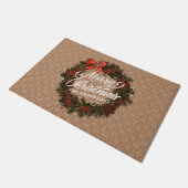 Eleganter Personalisierter Weihnachtskranz | Doorm Fußmatte (Schrägansicht)