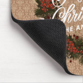 Eleganter Personalisierter Weihnachtskranz | Mouse Mousepad (Ecke)