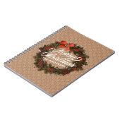Eleganter Personalisierter Weihnachtskranz | Noteb Notizblock (Linke Seite)
