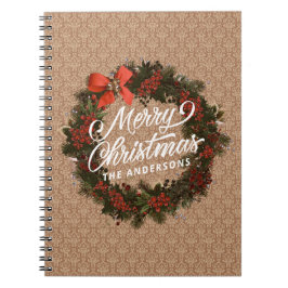 Eleganter Personalisierter Weihnachtskranz | Noteb Notizblock