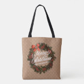 Eleganter Personalisierter Weihnachtskranz | Tasch Tasche (Rückseite)