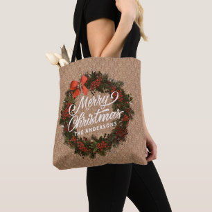 Eleganter Personalisierter Weihnachtskranz   Tasch Tasche