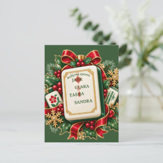„Eleganter personalisierter Weihnachtsschmuck Postkarte