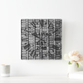 Eleganter personalisierter Wein-Korken Quadratische Wanduhr (Zuhause)