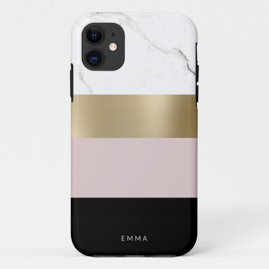 Eleganter personalisierter weißer Marmor Case-Mate iPhone Hülle (Rückseite)