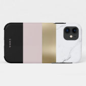 Eleganter personalisierter weißer Marmor Case-Mate iPhone Hülle (Rückseite (Horizontal))