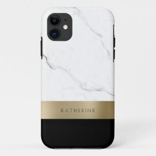 Eleganter personalisierter weißer Marmor Case-Mate iPhone Hülle