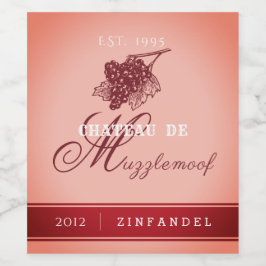 Eleganter Personalisierter Zinfandel-Farbton Weinetikett