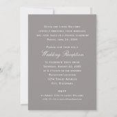 Eleganter Pewter Script Wedding Foto Empfang Einladung (Rückseite)