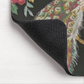 Eleganter Pfau auf der Pad der Schwarzen Maus Mousepad (Ecke)