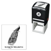 Eleganter Pfau auf einem Zweignamen Permastempel (Beispiel)