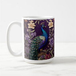Eleganter Pfau Auf Lila William Morris Inspiriert Kaffeetasse