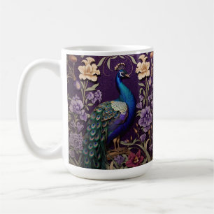 Eleganter Pfau Auf Lila William Morris Inspiriert Kaffeetasse