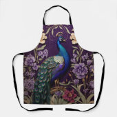 Eleganter Pfau Auf Lila William Morris Inspiriert Schürze (Vorderseite)