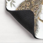 Eleganter Pfau auf weißer Mouse Pad Mousepad (Ecke)