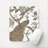 Eleganter Pfau auf weißer Mouse Pad Mousepad (Mit Mouse)