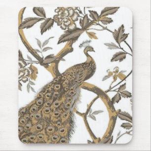 Eleganter Pfau auf weißer Mouse Pad Mousepad