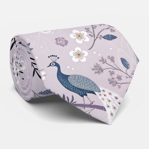 Eleganter Pfau Blumen Vintage (10) Krawatte