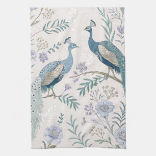 Eleganter Pfau Blumen Vintage (7) Geschirrtuch
