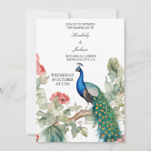 Eleganter Pfau Einladung