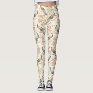 Eleganter Pfau Floral Vintage (11) Leggings