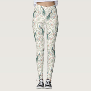 Eleganter Pfau Floral Vintage (1) Leggings