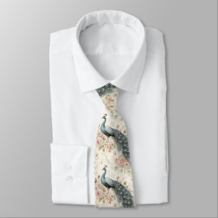 Eleganter Pfau Floral Vintage (3) Krawatte