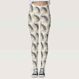 Eleganter Pfau Floral Vintage (3) Leggings