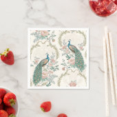 Eleganter Pfau Floral Vintage (3) Serviette (Beispiel)