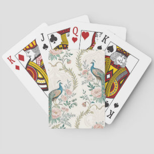 Eleganter Pfau Floral Vintage (3) Spielkarten