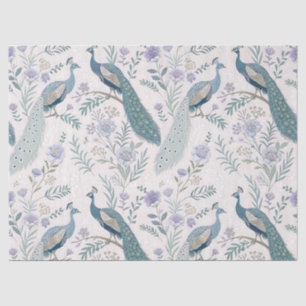 Eleganter Pfau Floral Vintage (5) Seidenpapier