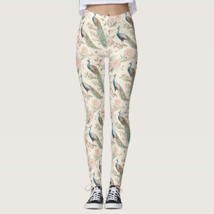 Eleganter Pfau Floral Vintage (6) Leggings