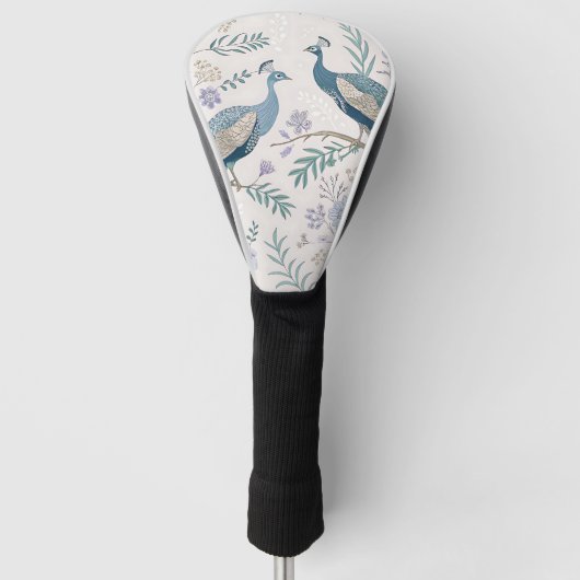 Eleganter Pfau Floral Vintage (7) Golf Headcover (Vorderseite)