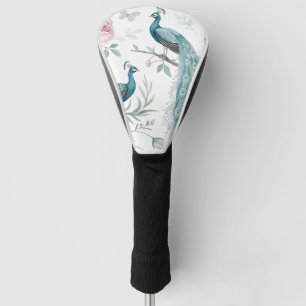 Eleganter Pfau Floral Vintage (8) Golf Headcover