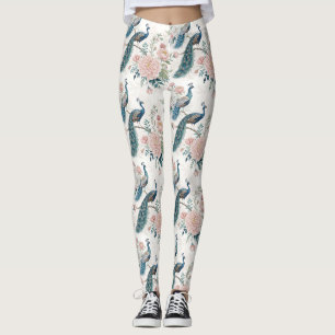 Eleganter Pfau Floral Vintage (8) Leggings