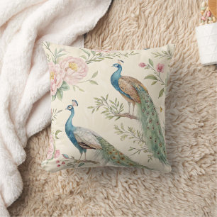Eleganter Pfau Floral Vintage (9) Kissen