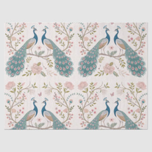 Eleganter Pfau Floral Vintage (9) Seidenpapier