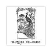 Eleganter Pfau im Garten Initial Permastempel (Design)