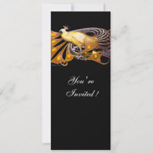 ELEGANTER PFau IN GELB UND SCHWARZ Einladung