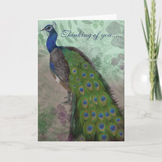 Eleganter Pfau Karte (Vorderseite)