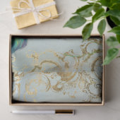 Eleganter Pfau n Feathers Blue Gold Decoupage Seidenpapier (Geschenk)