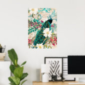Eleganter Pfau Poster (Heimbüro)