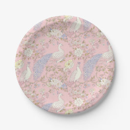 Eleganter Pfau-Schmuck Papierplatte Pappteller