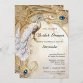Eleganter Pfau und Federn Vintager eleganter Chic Einladung (Vorne/Hinten)