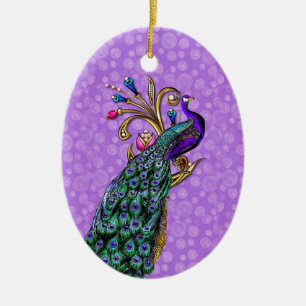 Eleganter Pfau Unser erstes Weihnachtsgeschenk Keramik Ornament