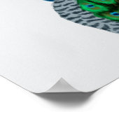 Eleganter Pfauen Kunstposter Poster (Ecke)