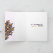 Eleganter Pfauengeklappter Abschluss-Grußkarte Karte (Innenseite)